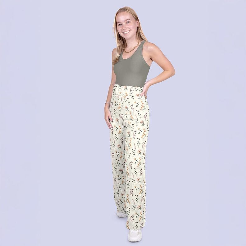 Double Gauze/Muslin wild meadow Digital Print – white, image number 5