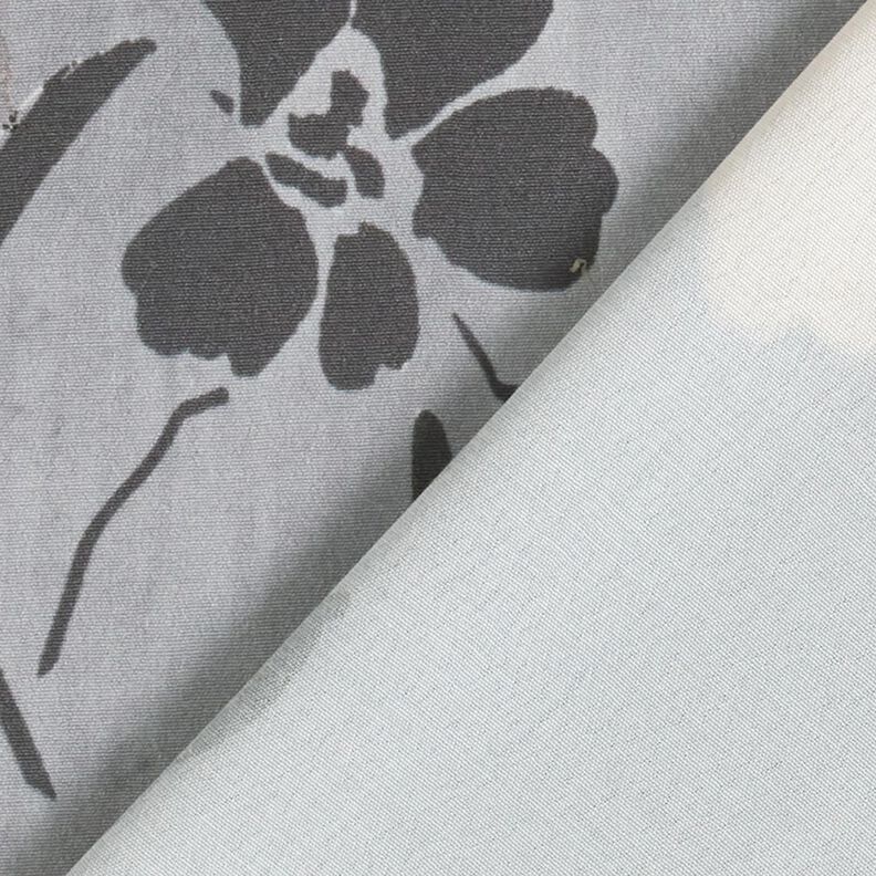 watercolour flowers viscose fabric – grey,  image number 4