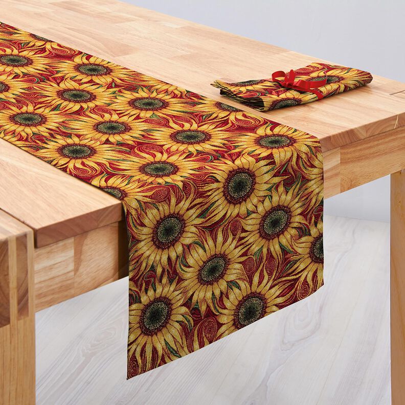 Decor Fabric Tapestry Fabric sunflowers – carmine/sunglow,  image number 6