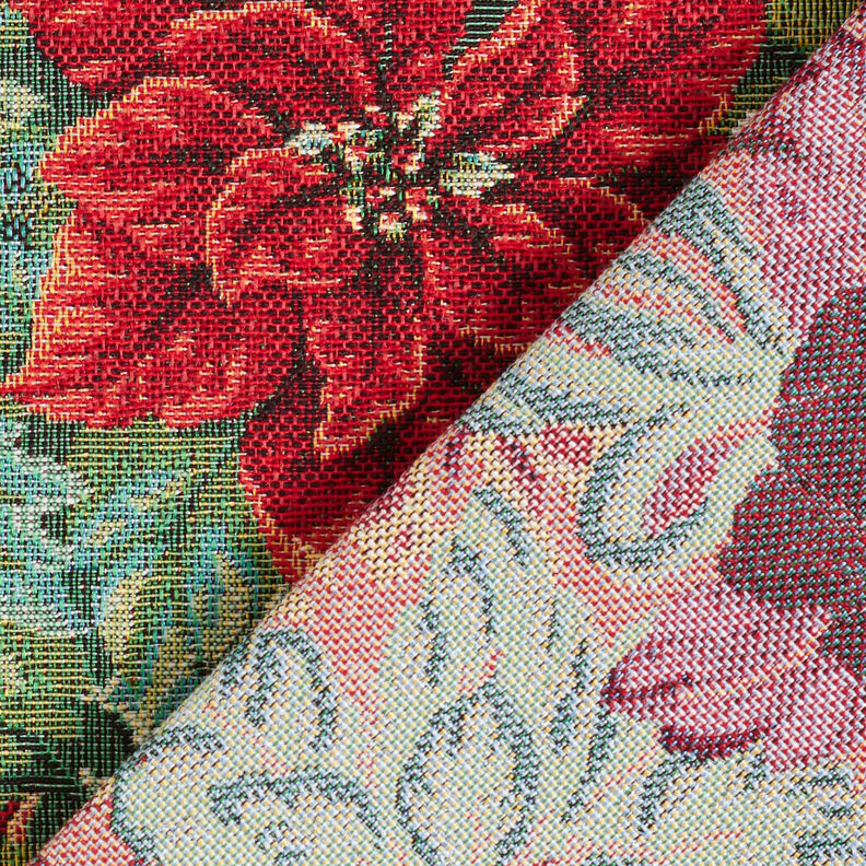 Decor Fabric Tapestry Fabric two-tone poinsettias – light beige/red,  image number 4