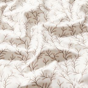 Cotton Poplin leafy branches – white/anemone, 