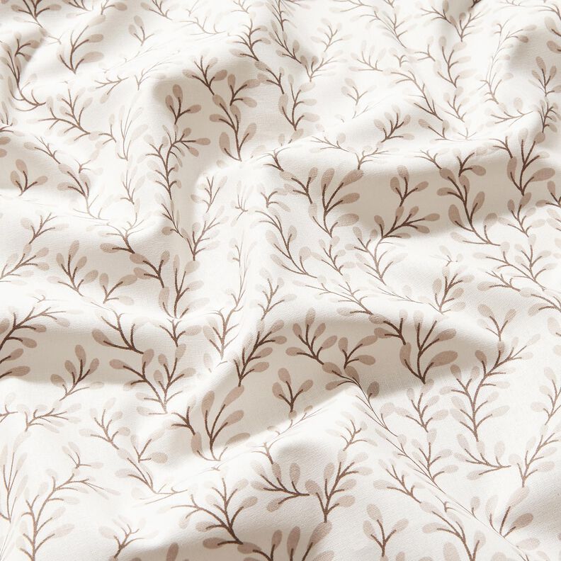 Cotton Poplin leafy branches – white/anemone,  image number 2
