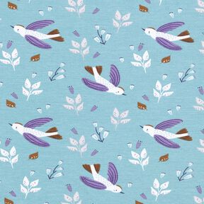 Cotton Jersey Little birds – dove blue, 