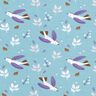 Cotton Jersey Little birds – dove blue,  thumbnail number 1