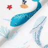 Cotton Cretonne underwater animals – white/aqua blue,  thumbnail number 4