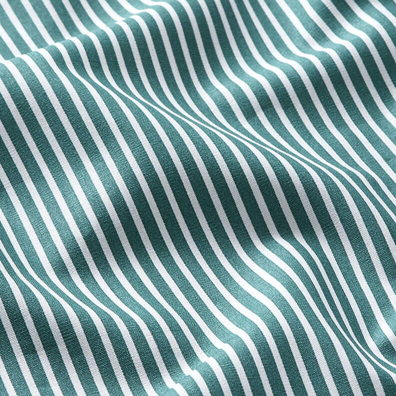 Cotton Poplin Stripes – petrol/white,  image number 2