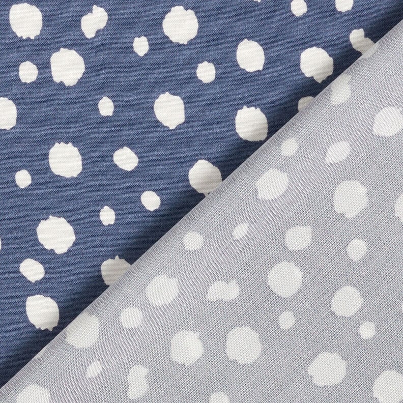 Irregular dots viscose fabric – steel blue/white,  image number 4