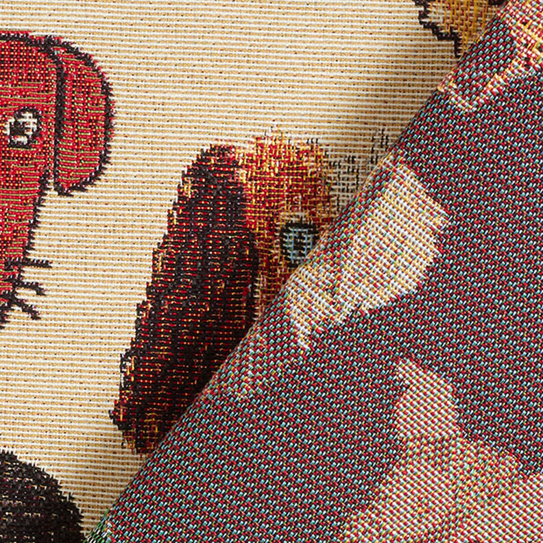 Decorative fabric Tapestry dogs – beige,  image number 4