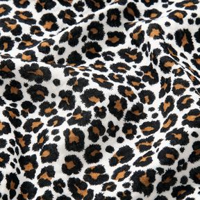 Double Gauze/Muslin Leopard Print – white/black, 