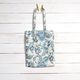 Decorative fabric Canvas Oriental ornamental flowers 280 cm – white/blue,  thumbnail number 6