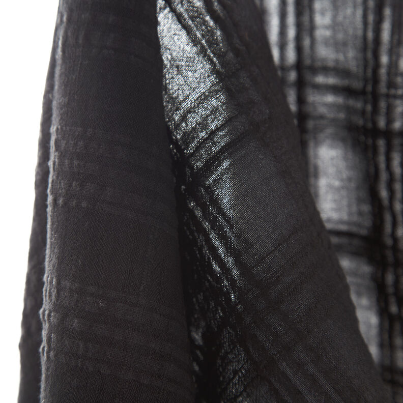 Seersucker cotton viscose blend – black,  image number 3