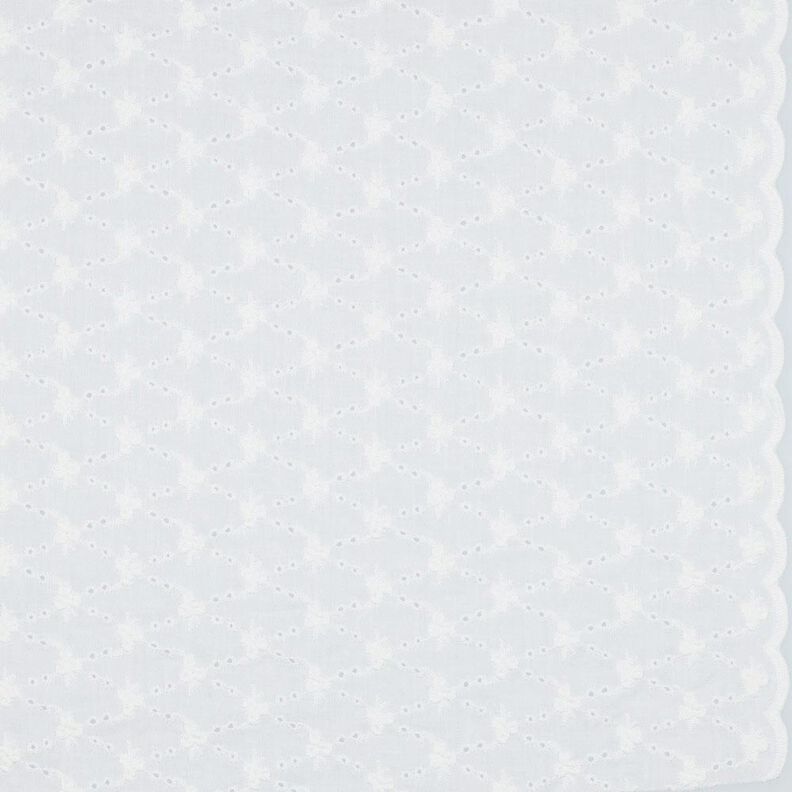 Cotton Broderie Anglaise flower diamonds| Poppy Fabrics – white,  image number 1