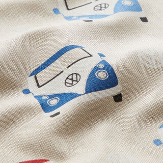 Decorative half Panama fabric VW Camper front view – white/natural, 