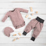 Cotton Jersey hearts and stripes – light dusky pink | Remnant 10cm,  thumbnail number 7