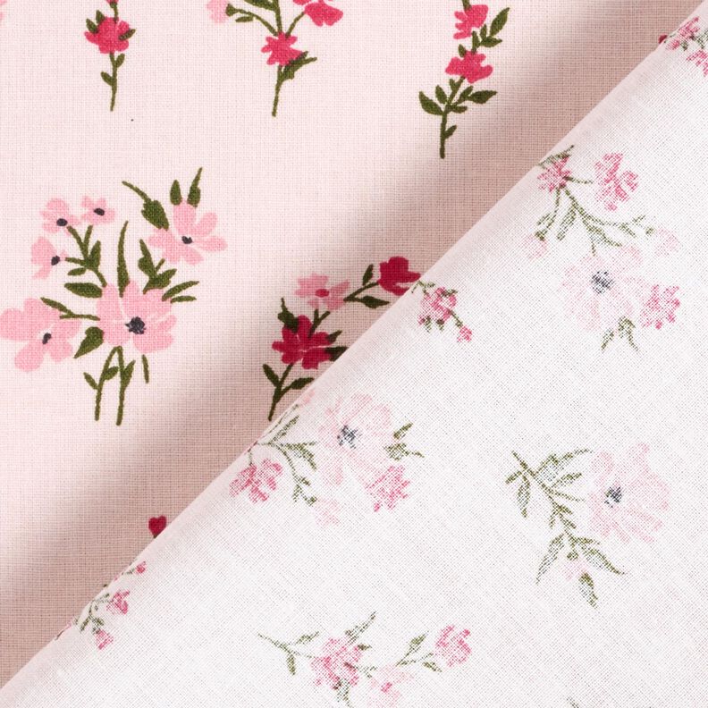 Cotton Cretonne mini flowers – rosé/intense pink,  image number 4