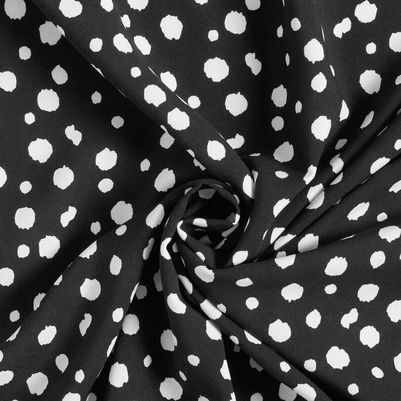 Irregular dots viscose fabric – black/white,  image number 3