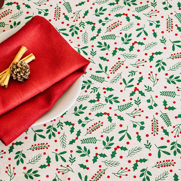 Decor Fabric Half Panama Classic Mistletoe – beige/green, image number 6