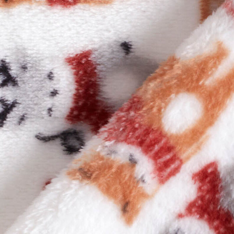 Cosy Fleece Winter Animals – white/carmine, image number 5