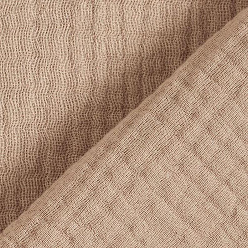 GOTS Triple-Layer Cotton Muslin – dark beige,  image number 5