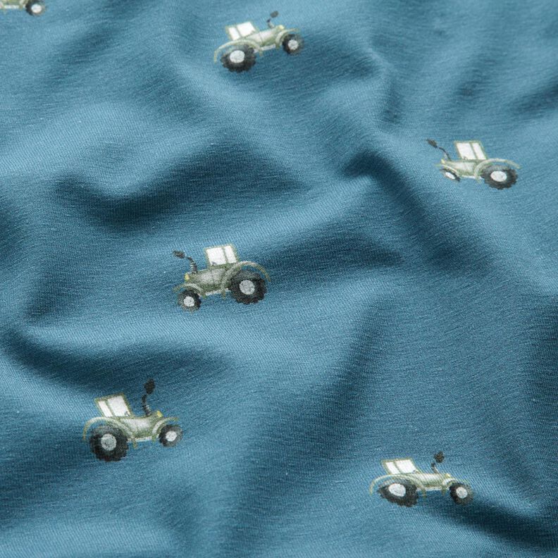 GOTS Cotton Jersey Tractor Digital Print – denim blue,  image number 2