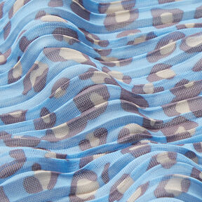 Pleated leopard print – light blue | Remnant 100cm, 
