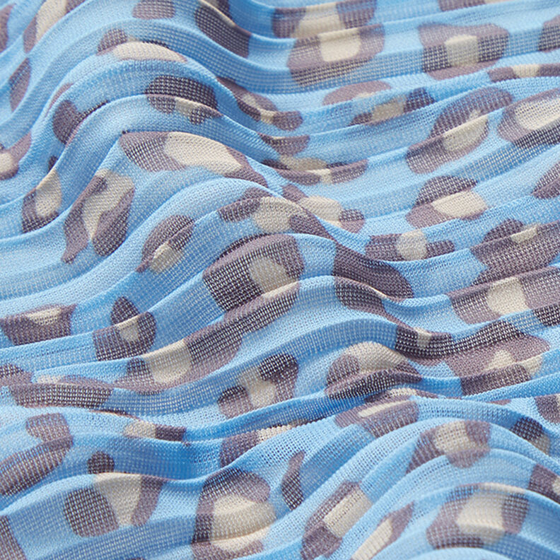 Pleated leopard print – light blue,  image number 2