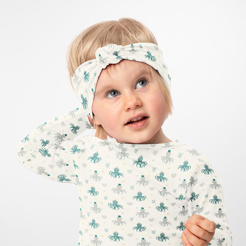 Cotton Jersey happy squids Digital Print – offwhite, image number 6