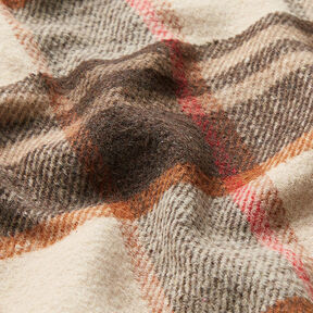 colourful checked coat fabric – cashew/black brown, 