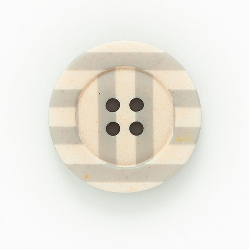 4-Hole Striped Button  – light grey/apricot,  image number 1
