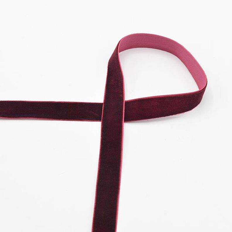 Velvet ribbon [15 mm] – burgundy,  image number 1