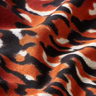 Romanit jersey, abstract leopard print pattern – terracotta, 