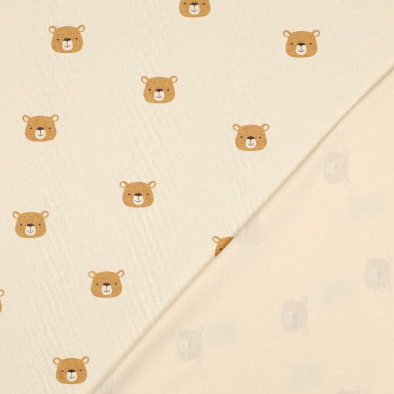 GOTS Cotton Jersey Bears | Poppy Fabrics – offwhite/light brown,  image number 4