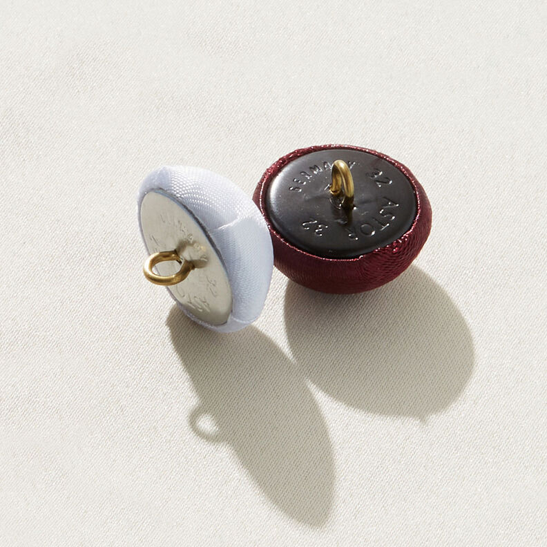 Half Ball button, Bridal Satin – burgundy,  image number 2
