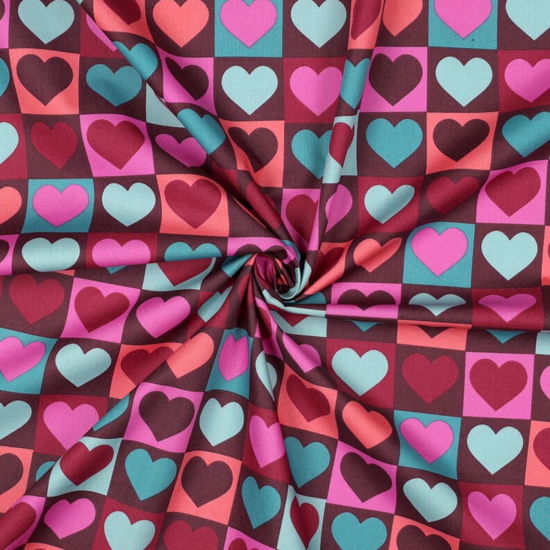 Cotton Poplin Diamond hearts | Poppy Fabrics – burgundy, image number 3