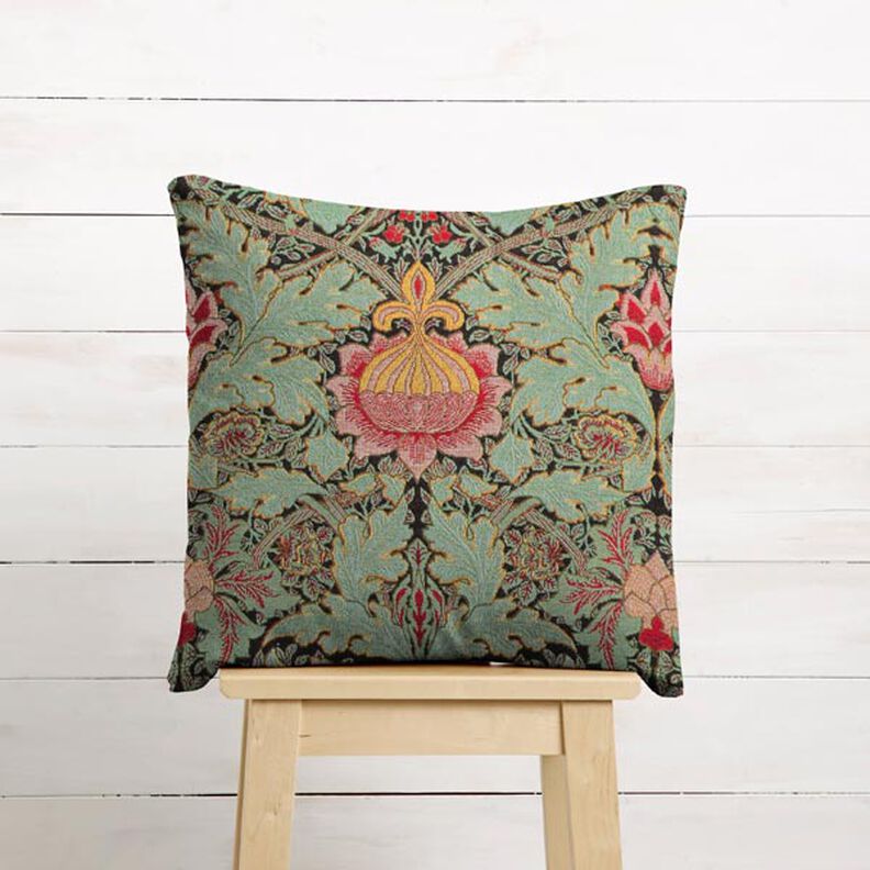 Decor Fabric Tapestry Fabric large floral ornament – dark green/light green,  image number 6