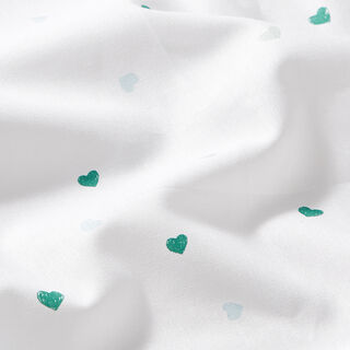 GOTS Scribble Look Hearts Cotton Poplin | Tula – white, 