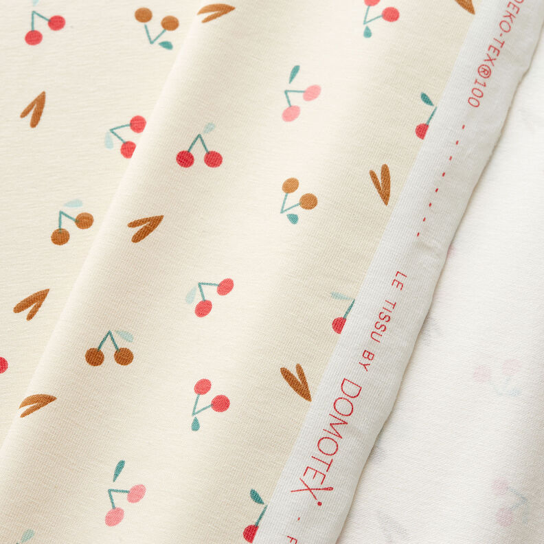 Cotton Jersey little cherries – light beige,  image number 3