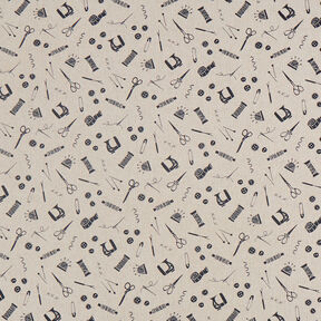 Decor Fabric Half Panama Haberdashery – natural/black, 