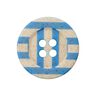 4-Hole Striped Button  – blue/apricot,  thumbnail number 1