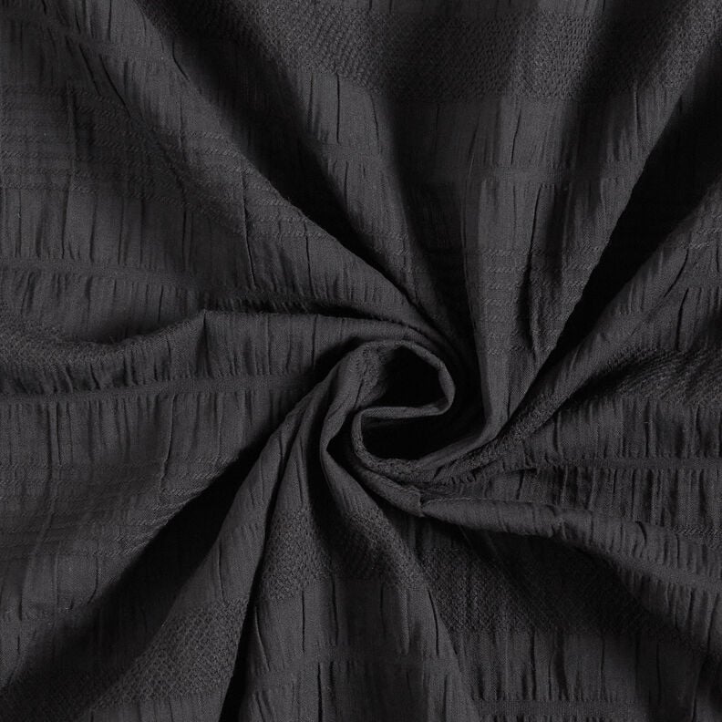 Smocked cotton fabric – black,  image number 4