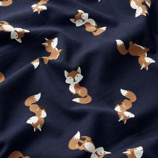 Cotton Jersey sweet foxes – midnight blue, 