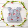 Stretch Poplin Stripes and cherries – white/indigo,  thumbnail number 6