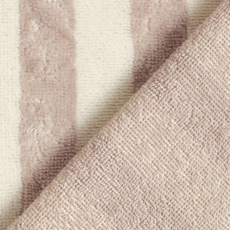 Towelling Fabric Bamboo Block Stripes – almond/light taupe, image number 5