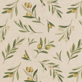 Decor Fabric Half Panama green olives – natural/pine, 