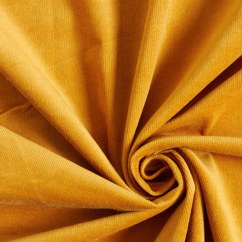 Stretchy fine corduroy – mustard,  image number 1