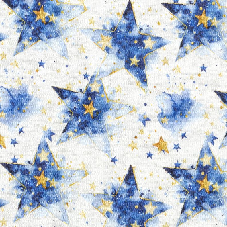 Alpine Fleece watercolour stars – natural/indigo, image number 1