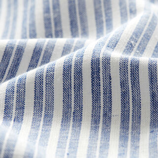 Linen Cotton Blend Wide Stripes – denim blue/offwhite, 