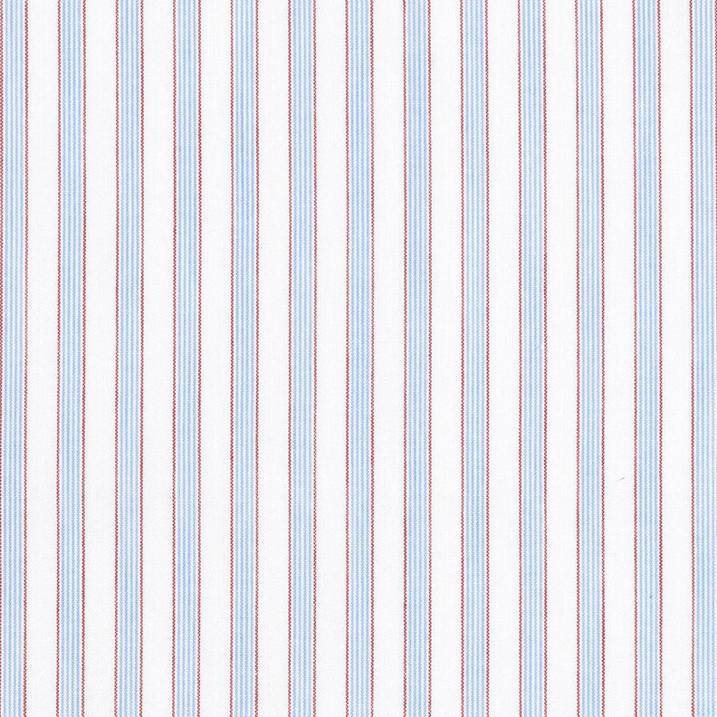 Bi-colour stripes cotton fabric – white/light blue,  image number 1