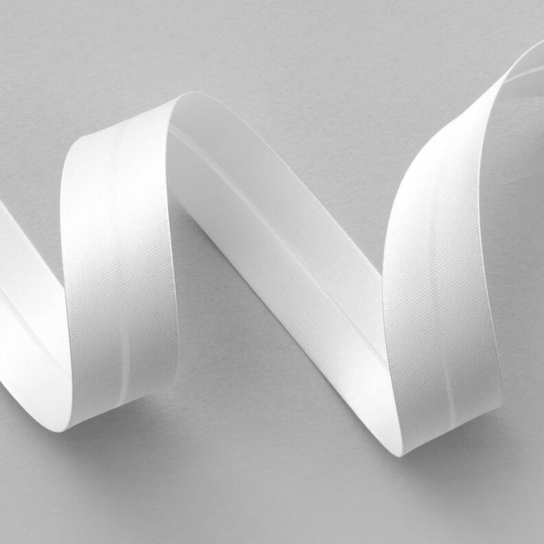 Bias binding Satin [20 mm] – white,  image number 2