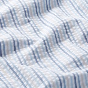 Seersucker Cotton Stripy blend – blue/white, 